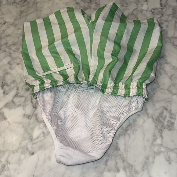 Zara Green & White Striped Swim Trunks 6/7Y - Picture 3 of 5
